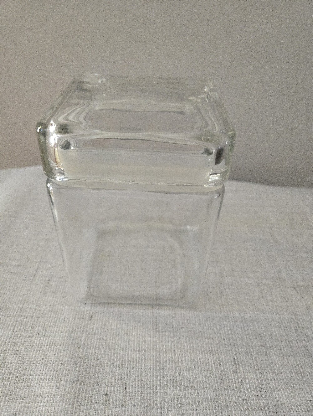 Clear Glass Square Storage Jar with Lid